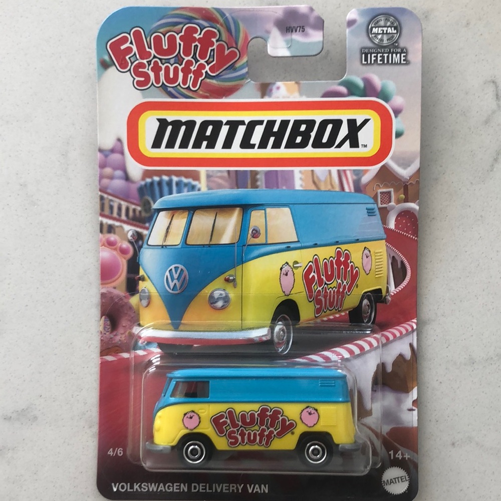 Matchbox Fluffy Stuff Volkswagen Delivery Van - Blue and Yellow
